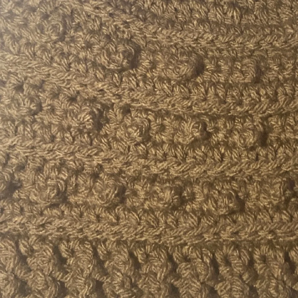 Picot Crochet Beanie in Cafe Latte